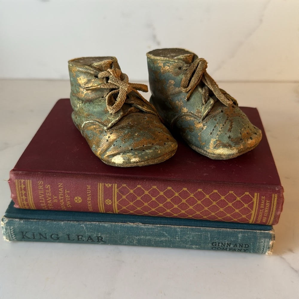 Vintage Bronzed Baby Shoes
